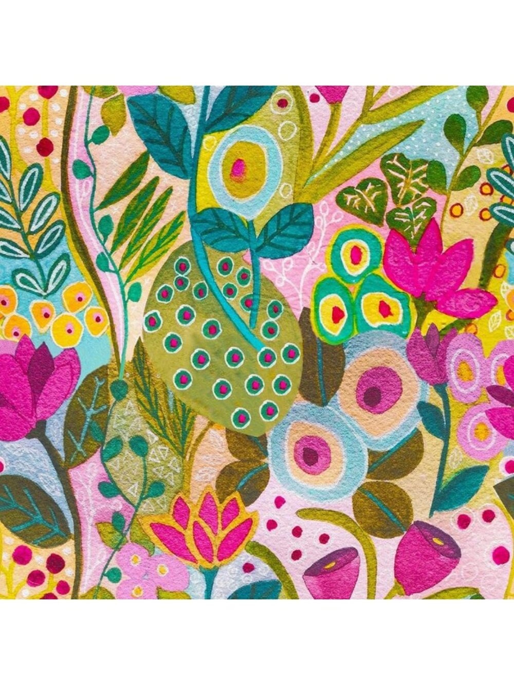 Vibrant Pink Olive Flower Dots Peel and Stick Wallpaper - Removable, Easy to